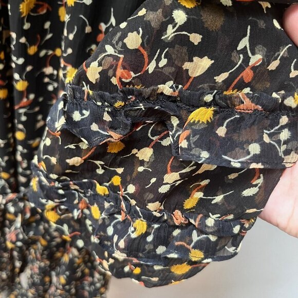 Draper‎ James Black Floral Flutter Dress- Size M - Picture 4 of 7